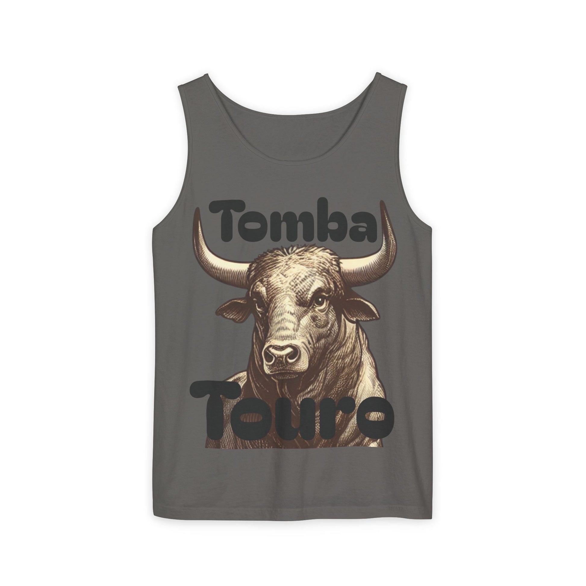 Unisex Graphic Tank Top - Tomba Touro, Casual Wear, Summer Outfit, Gift for Animal Lovers, Fitness Apparel, Festival Wear