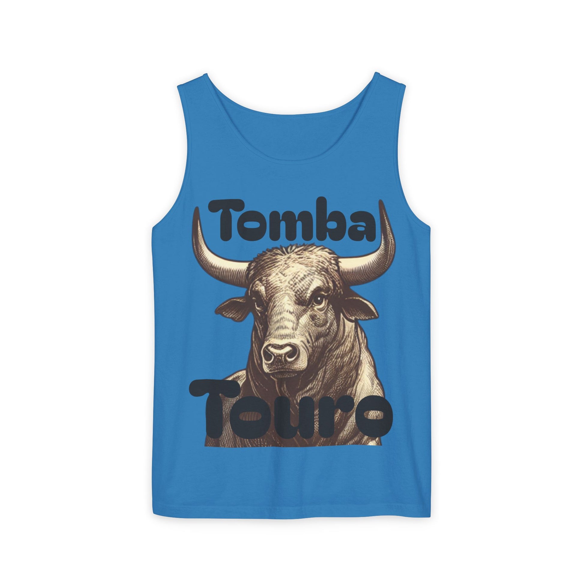 Unisex Graphic Tank Top - Tomba Touro, Casual Wear, Summer Outfit, Gift for Animal Lovers, Fitness Apparel, Festival Wear