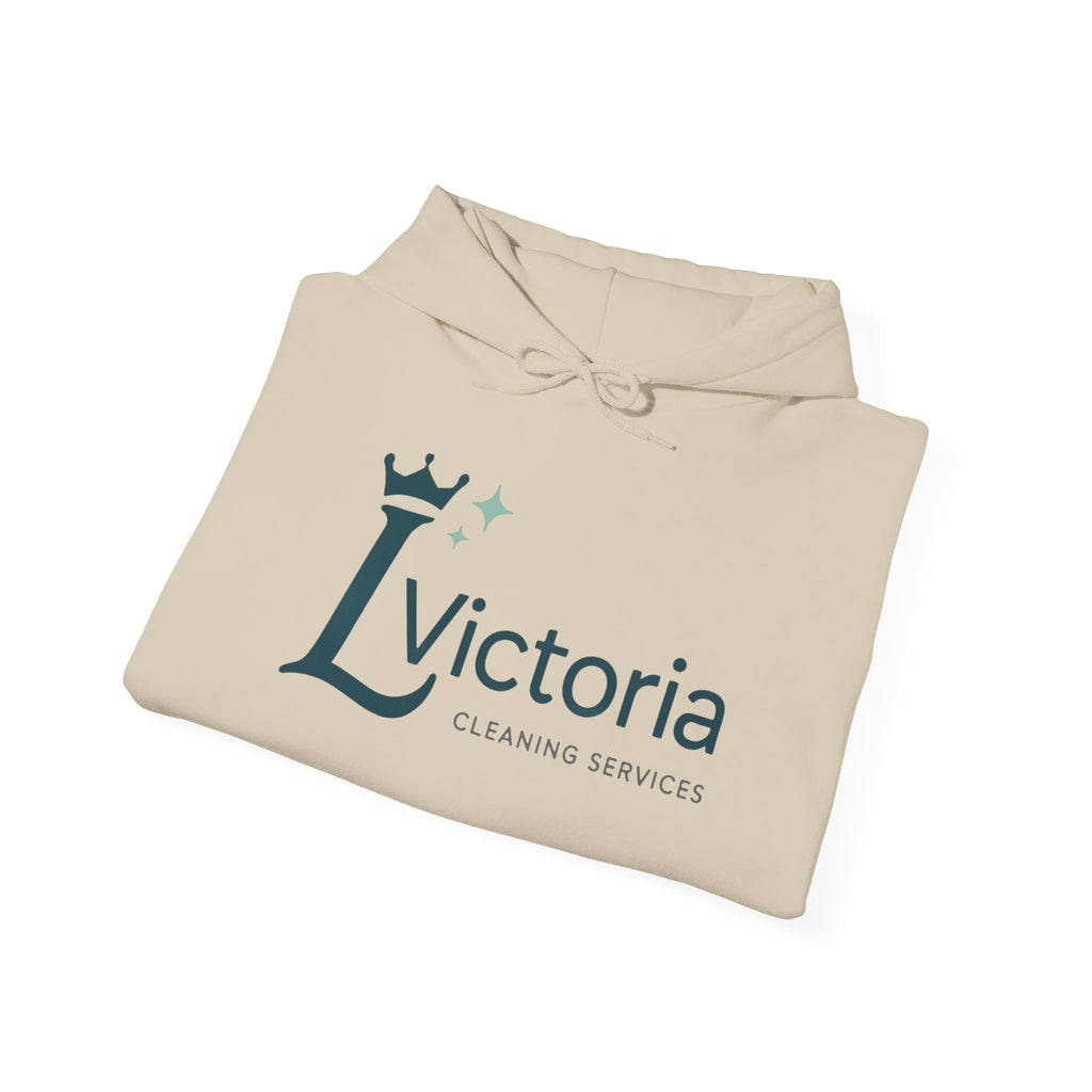 Victoria Cleaning Services Logo Hoodie — Branded White Pullover