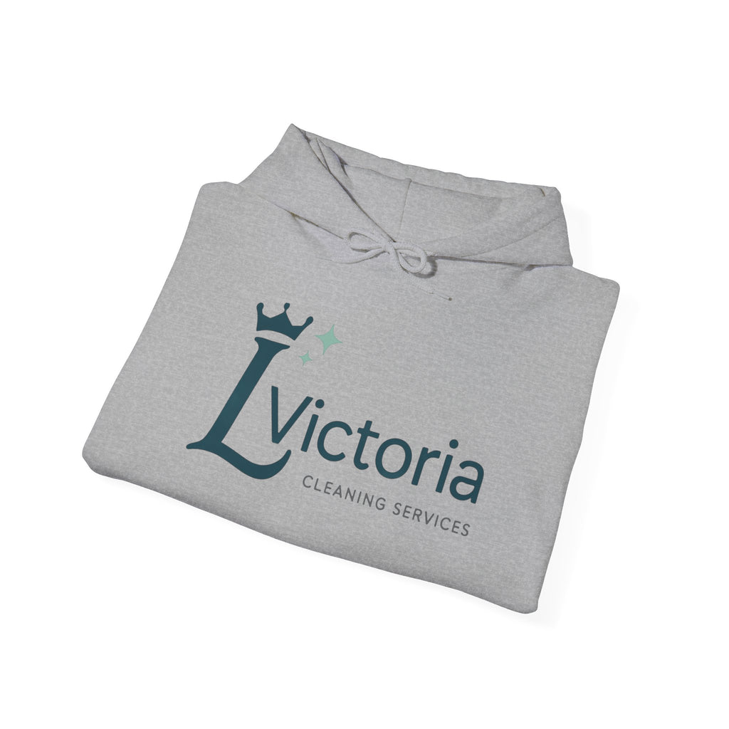 Victoria Cleaning Services Logo Hoodie — Branded White Pullover