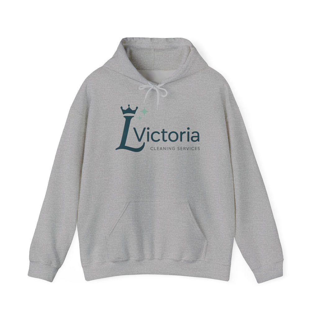 Victoria Cleaning Services Logo Hoodie — Branded White Pullover