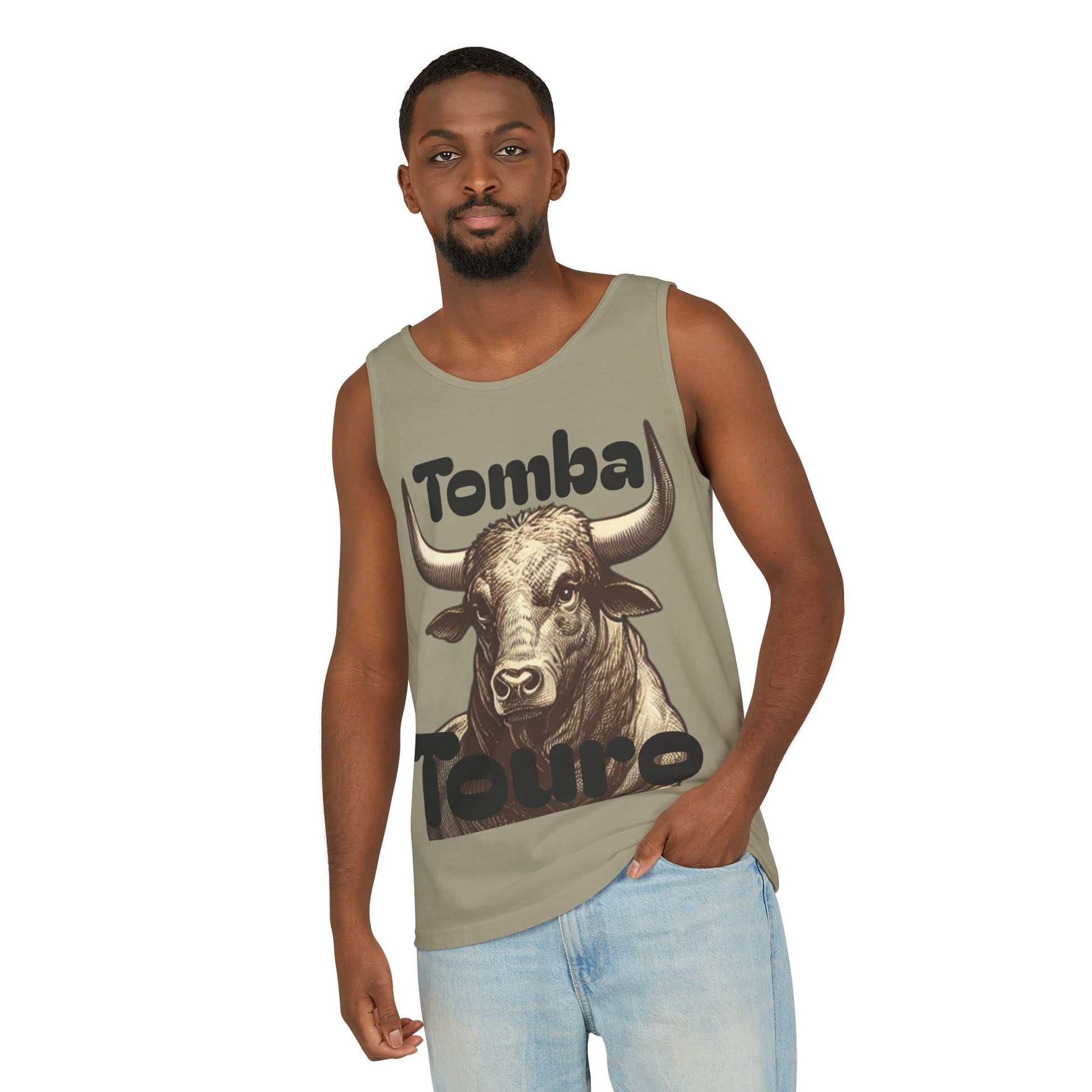Unisex Graphic Tank Top - Tomba Touro, Casual Wear, Summer Outfit, Gift for Animal Lovers, Fitness Apparel, Festival Wear