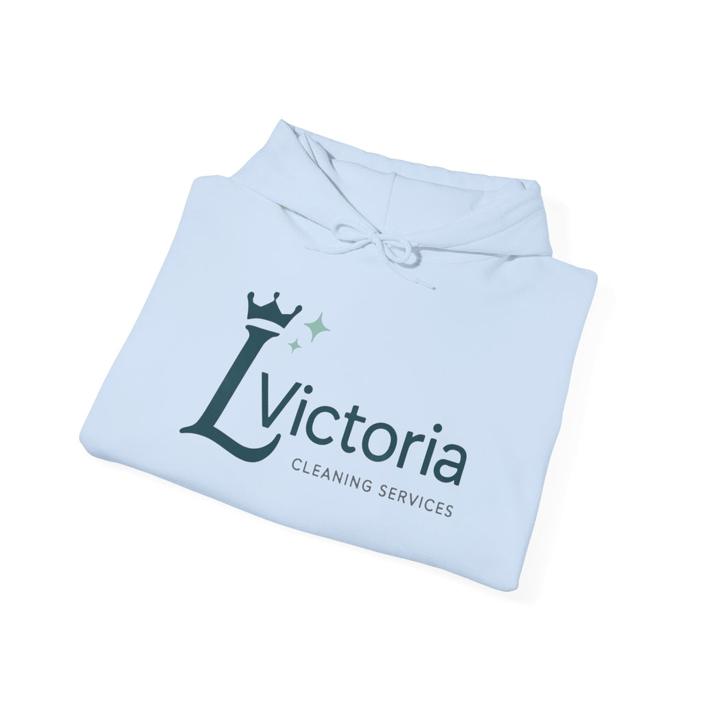 Victoria Cleaning Services Logo Hoodie — Branded White Pullover