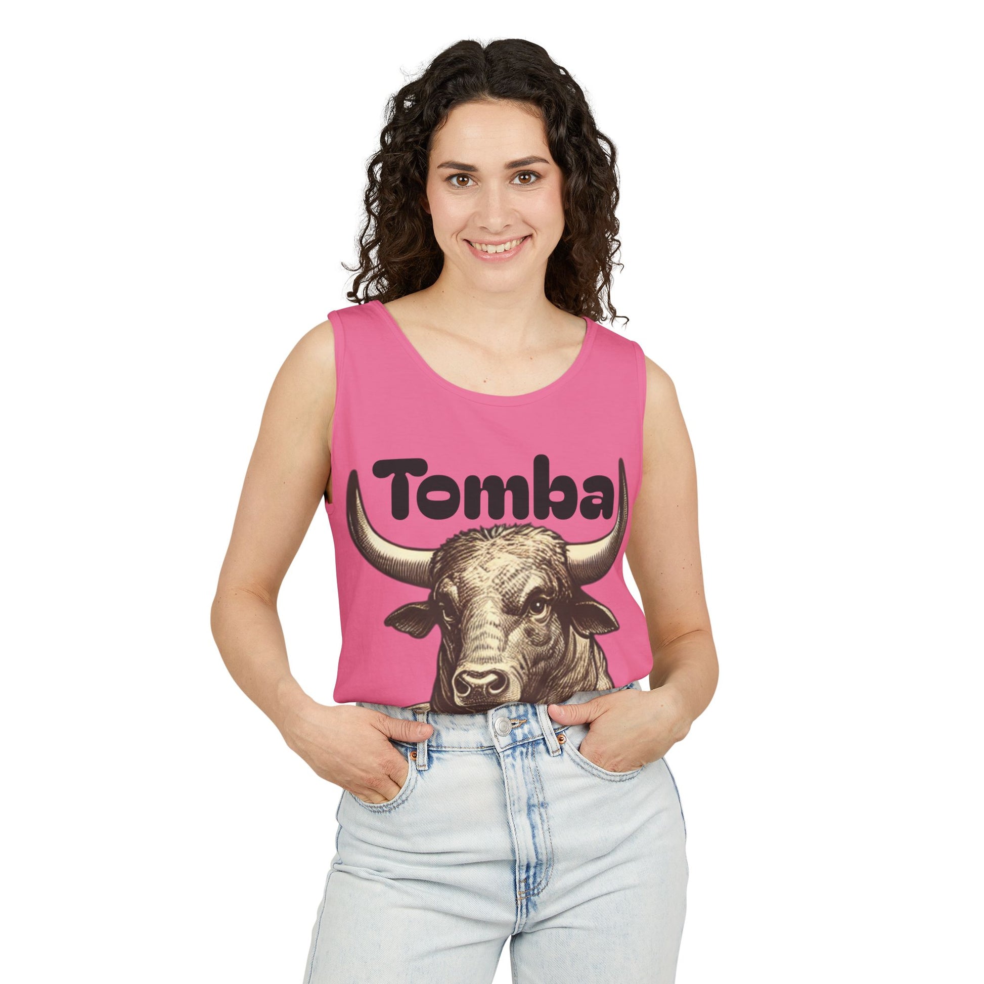 Unisex Graphic Tank Top - Tomba Touro, Casual Wear, Summer Outfit, Gift for Animal Lovers, Fitness Apparel, Festival Wear